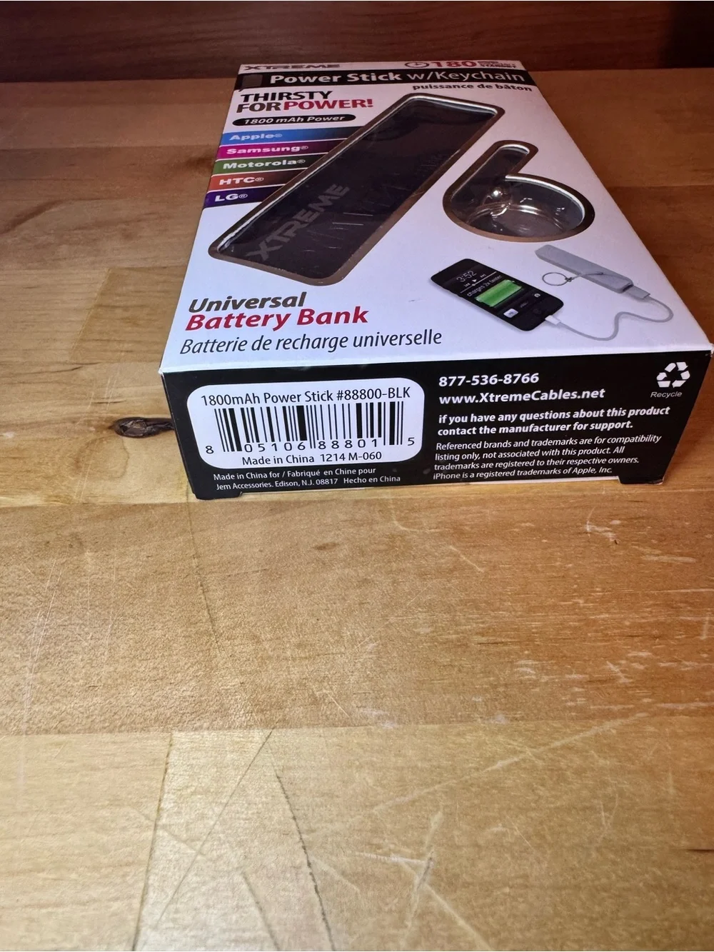 Power Stick Keychain Portable Charger - Black